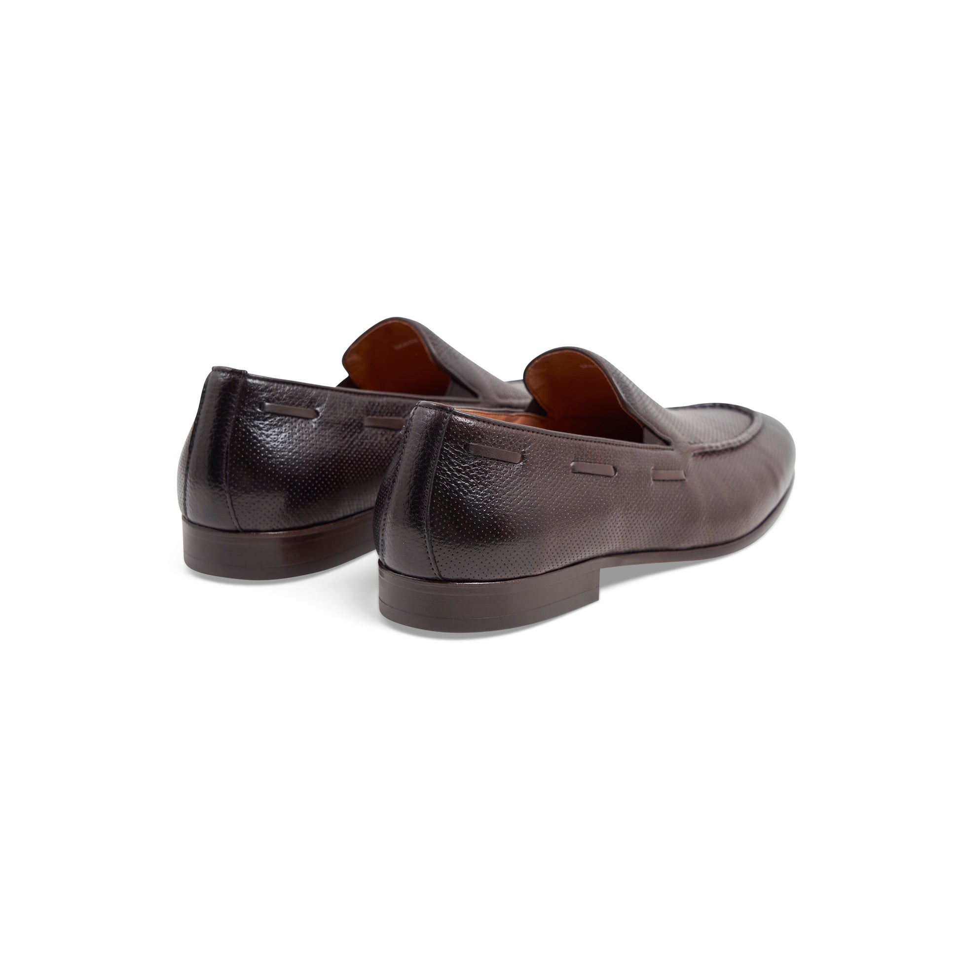 back side view of both pair of Milan Loafers in Coffee